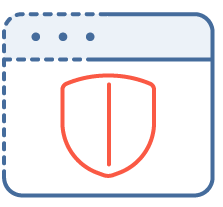 Screen displaying security icon